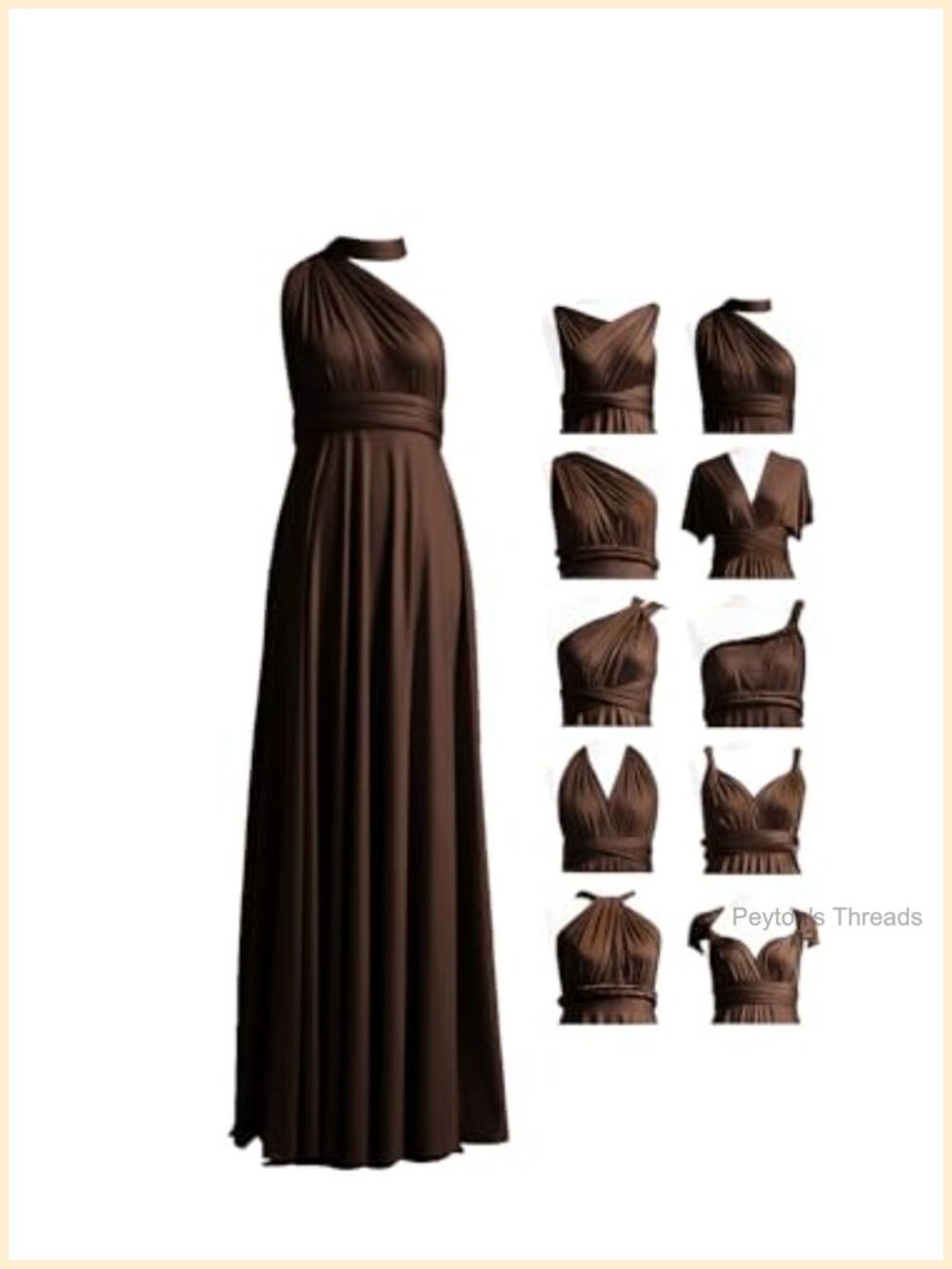 Infinity Convertible Dress, Multi-Way Twist Wrap Bridesmaid Dress Long Plus Size